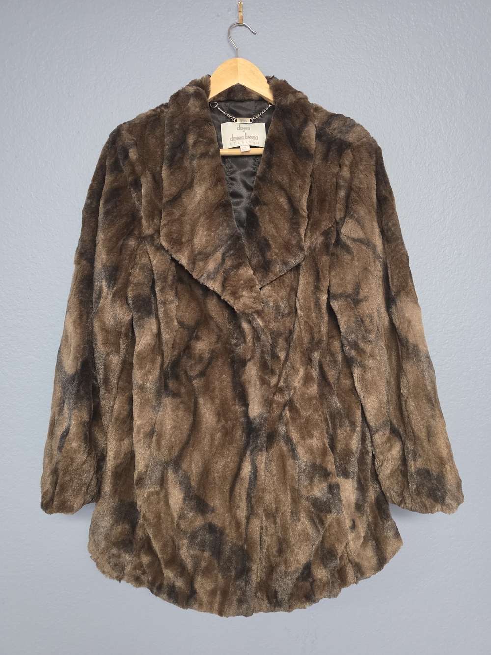 dennis basso Brown Faux Fur Coat